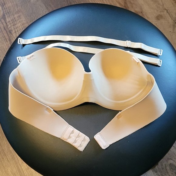 Parfait Berry Perry nude-bare strapless padded bra. Sz: 34C - Picture 6 of 7